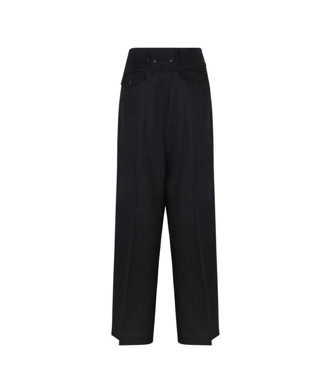 GOLDEN GOOSE DELUXE BRAND Черные шерстяные прямые брюки, фото 2
