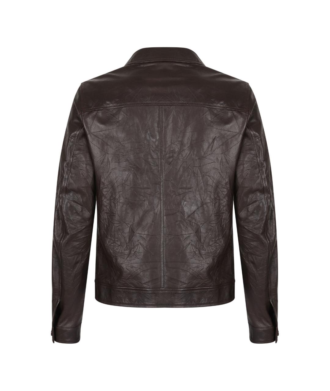 DOLCE&GABBANA Коричневая кожаная куртка, фото 2
