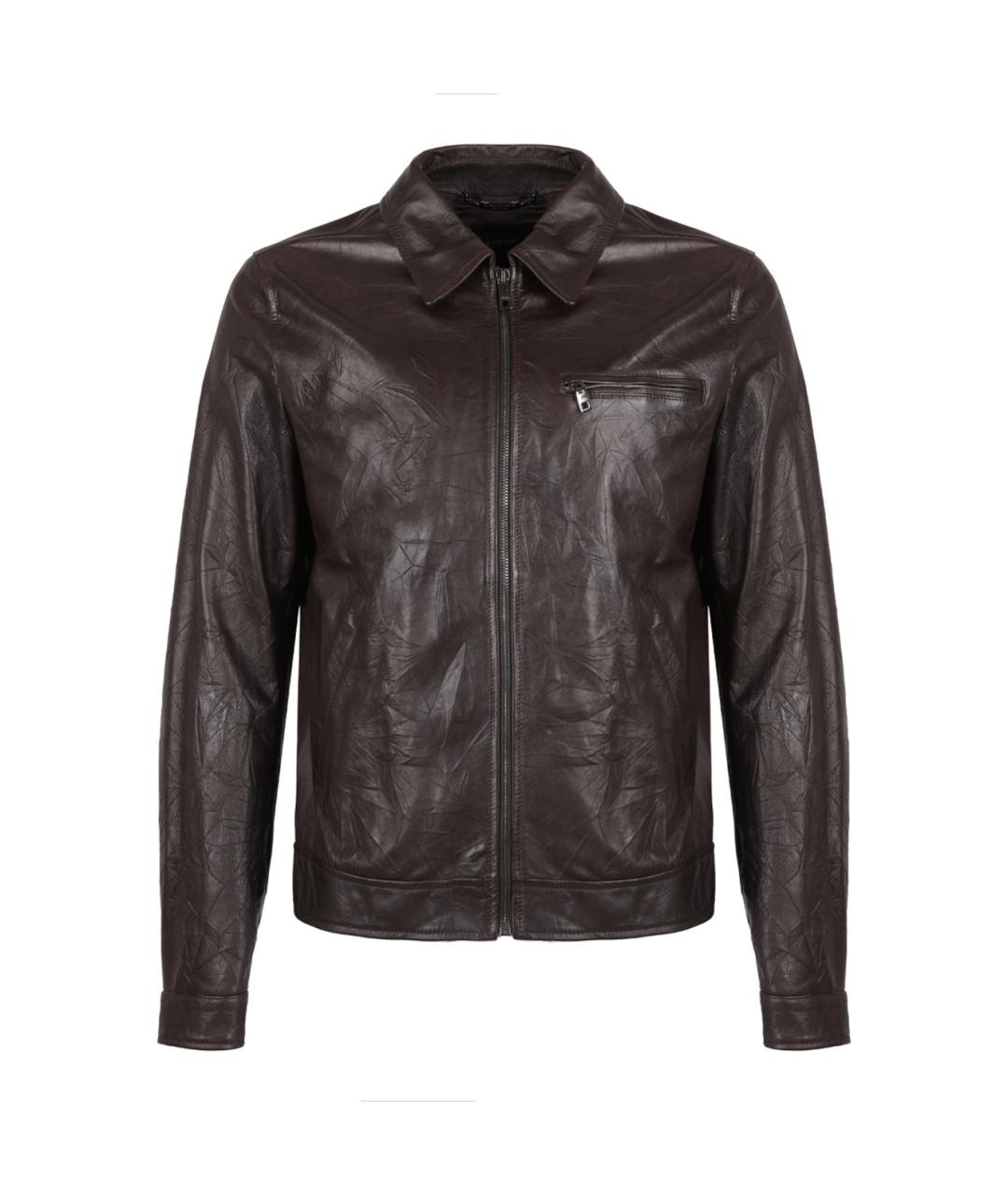 DOLCE&GABBANA Коричневая кожаная куртка, фото 1