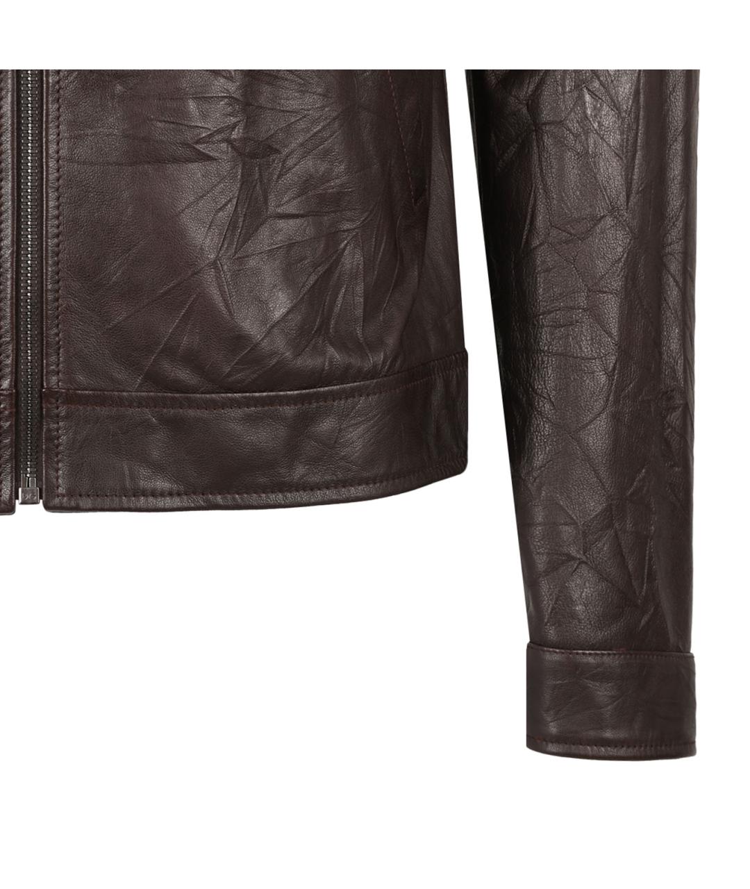 DOLCE&GABBANA Коричневая кожаная куртка, фото 4