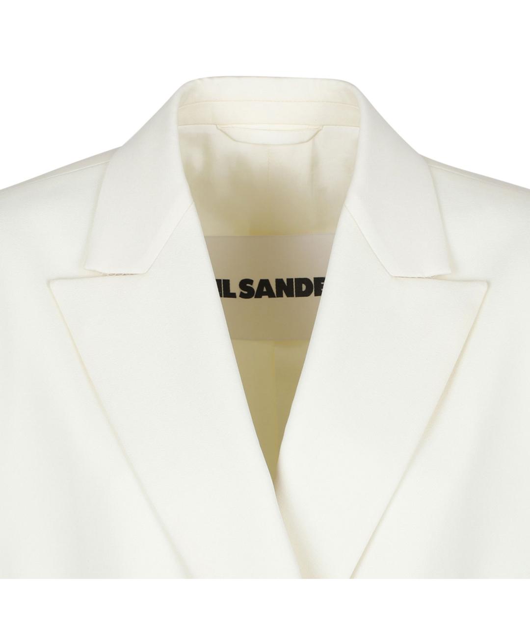 JIL SANDER Белый шерстяной жакет/пиджак, фото 3