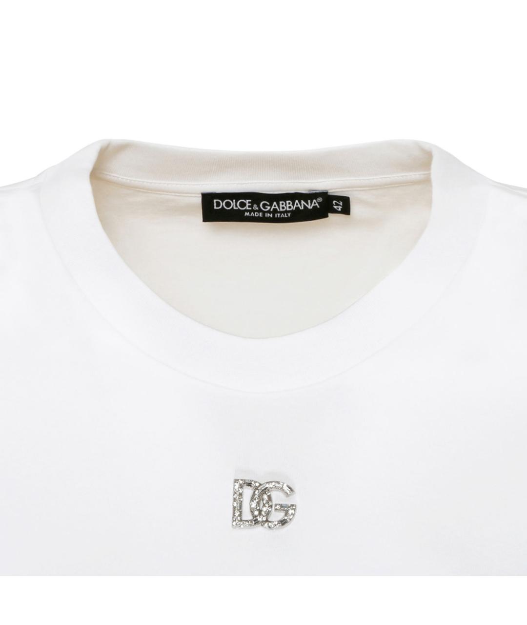 DOLCE&GABBANA Белая хлопковая футболка, фото 3