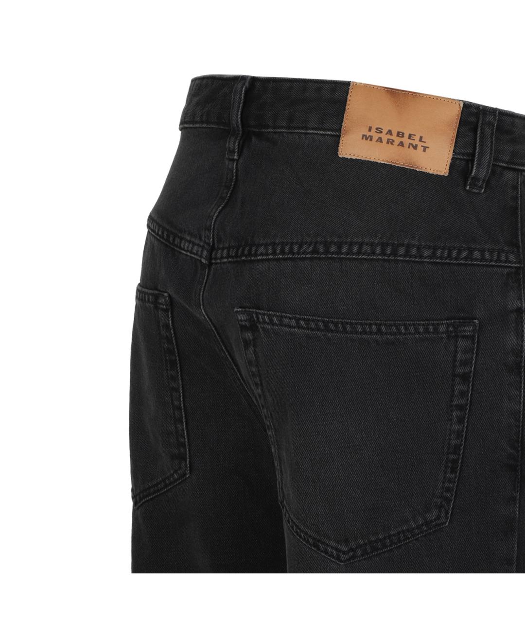 ISABEL MARANT Черные хлопковые прямые джинсы, фото 4