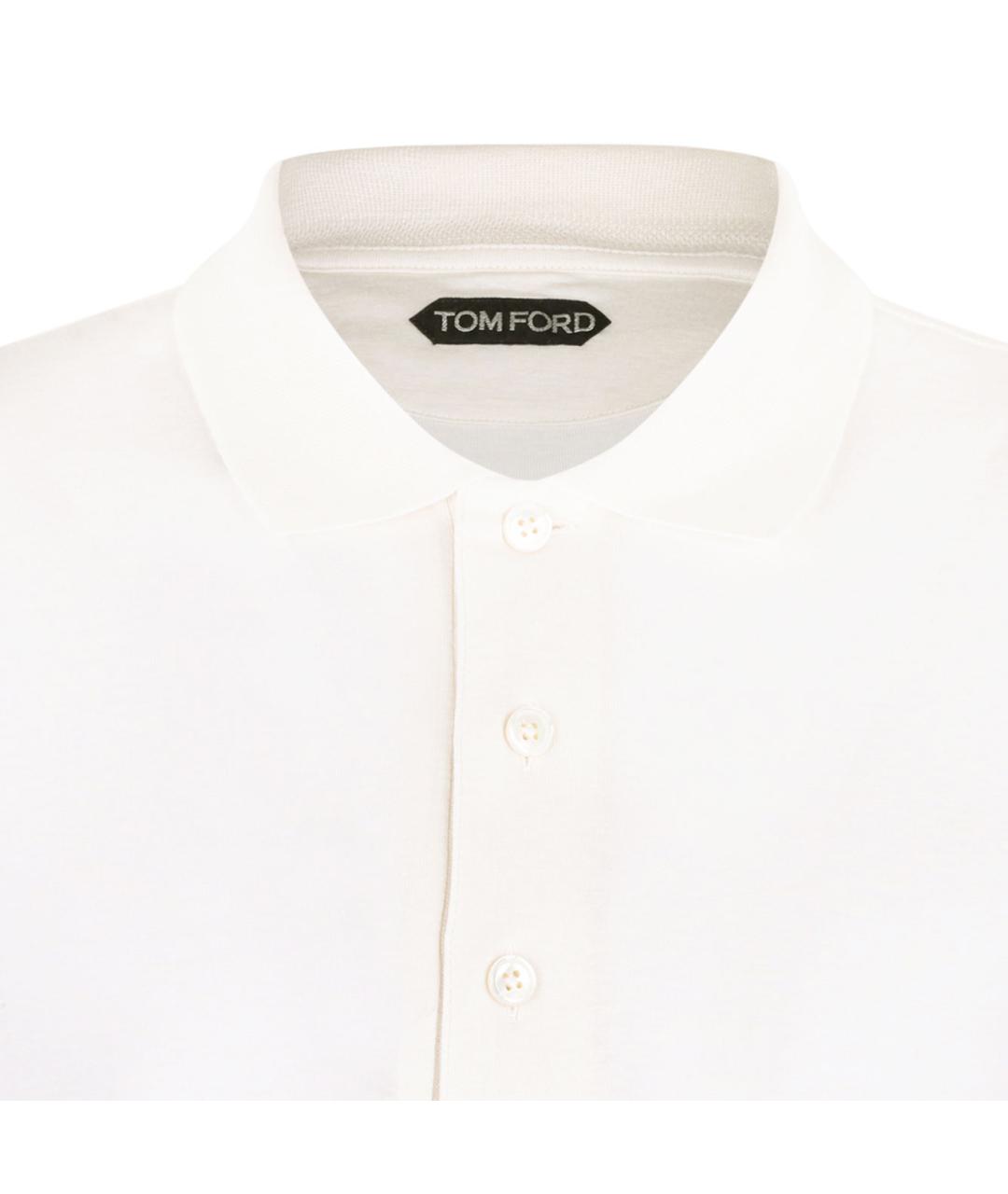 TOM FORD Антрацитовое хлопковое поло с коротким рукавом, фото 3