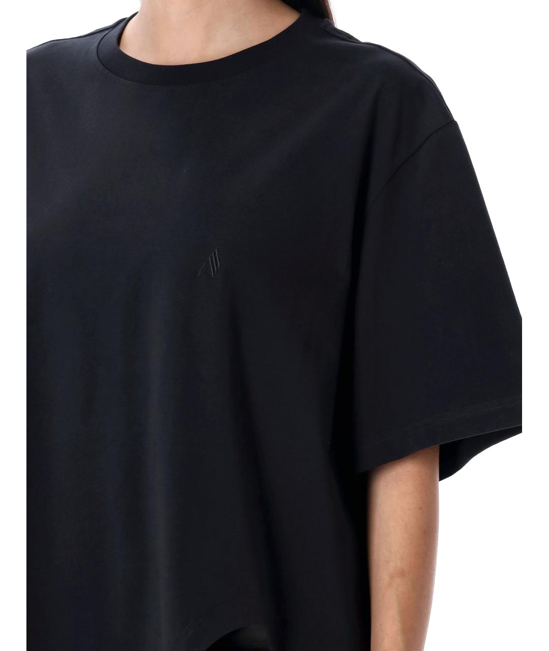 THE ATTICO Черная хлопковая футболка, фото 3