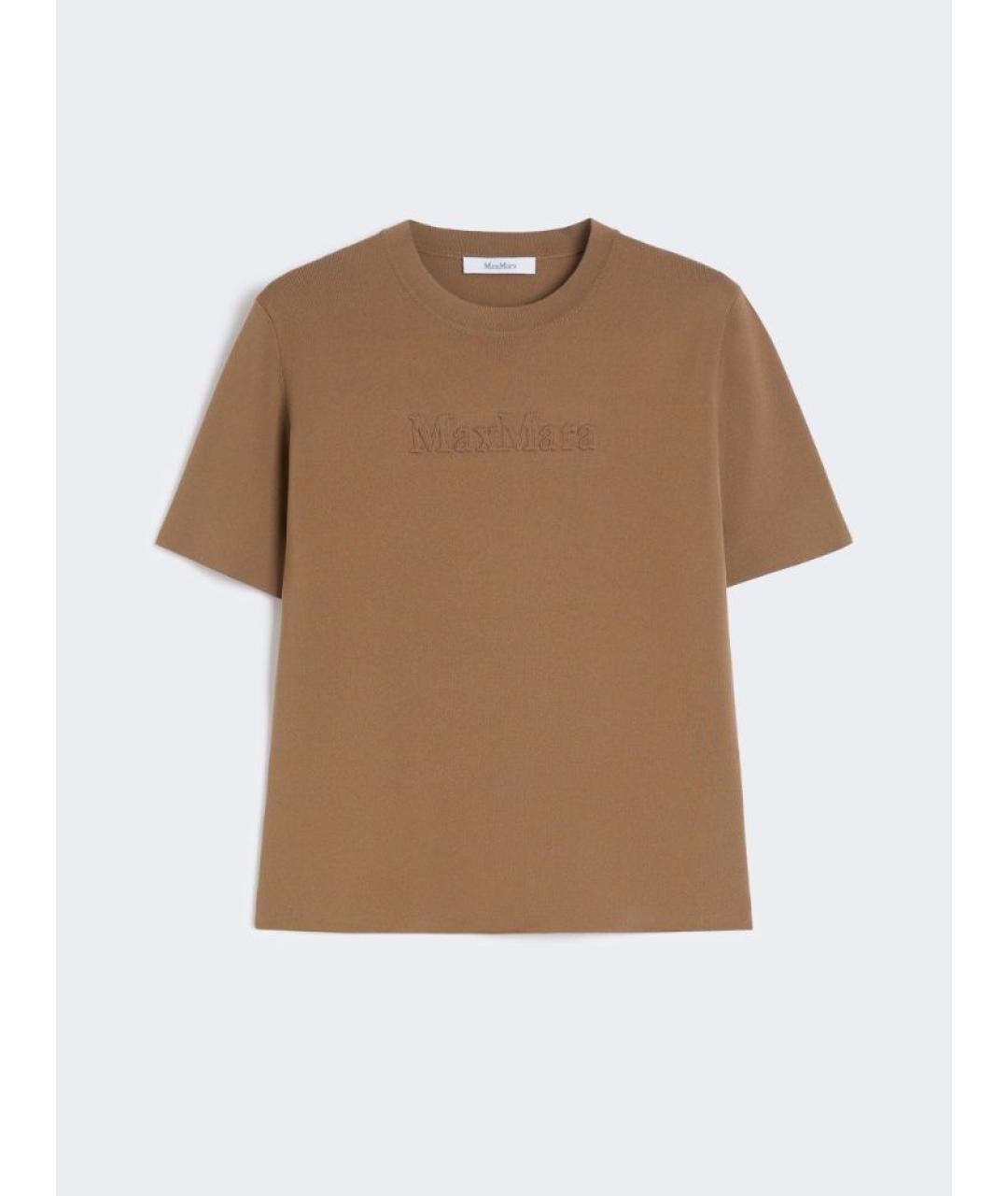 MAX MARA Бежевая полиамидовая футболка, фото 5