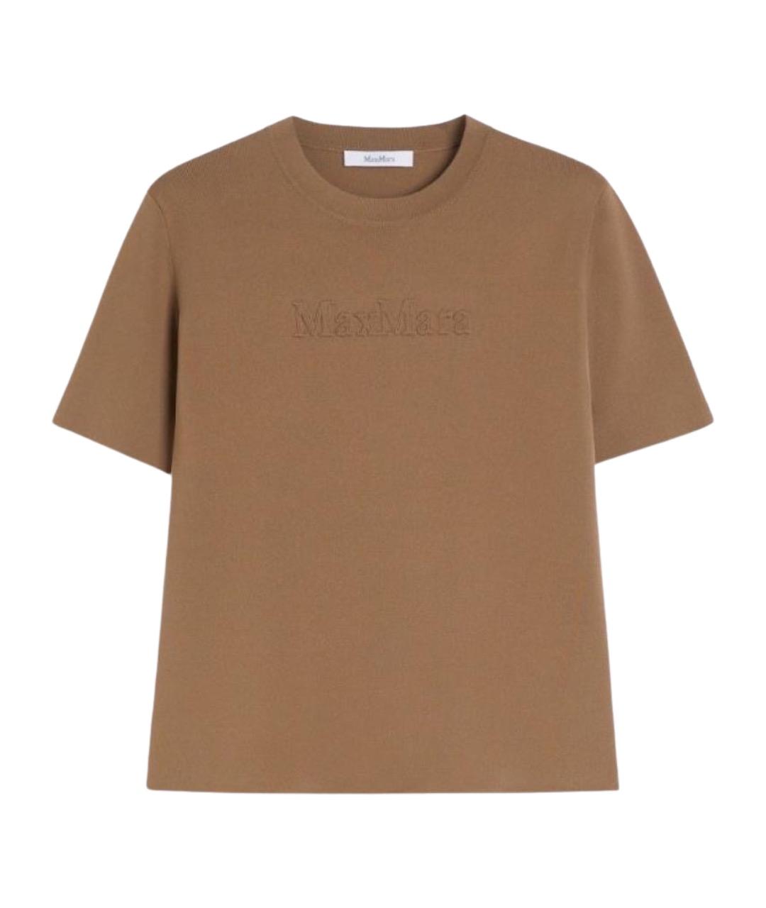 MAX MARA Бежевая полиамидовая футболка, фото 1