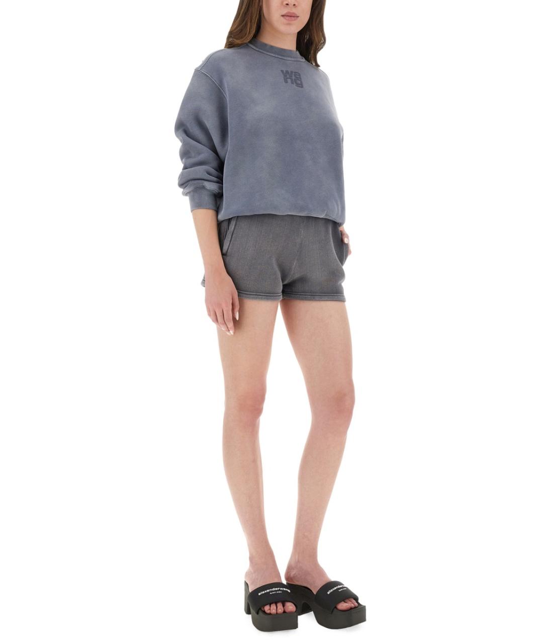 T BY ALEXANDER WANG Синий хлопковый джемпер / свитер, фото 5