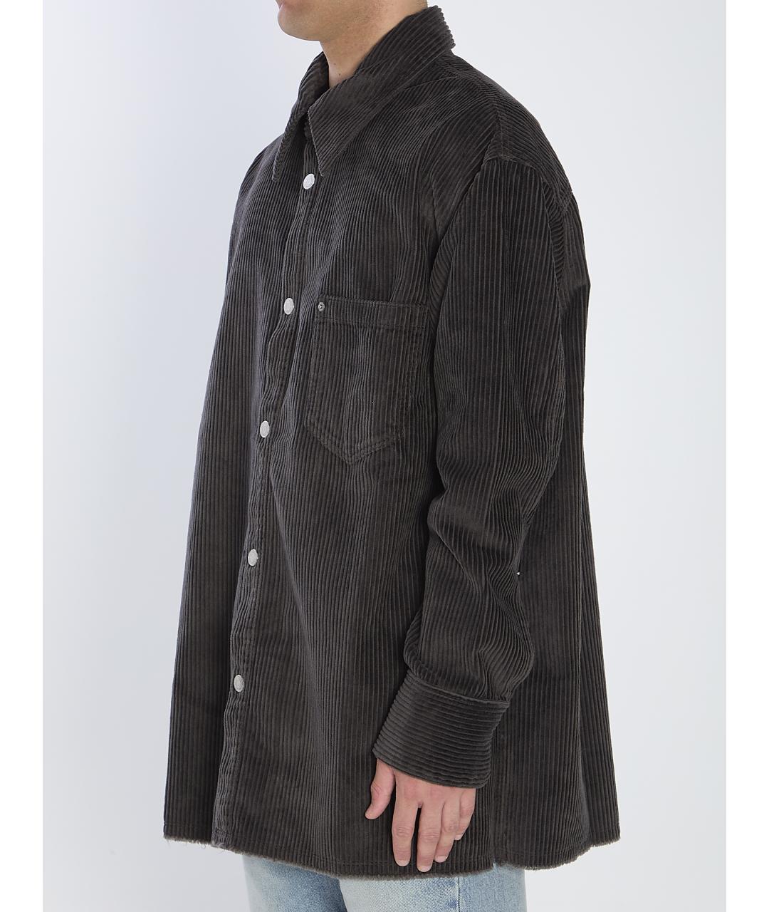 Ami Paris Серая хлопковая кэжуал рубашка, фото 3