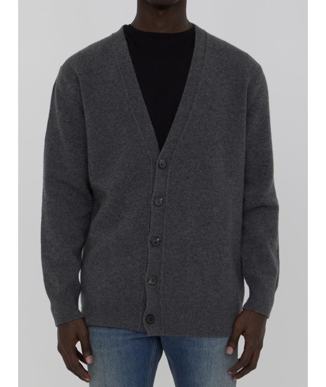 MAISON MARGIELA Антрацитовый шерстяной кардиган, фото 2