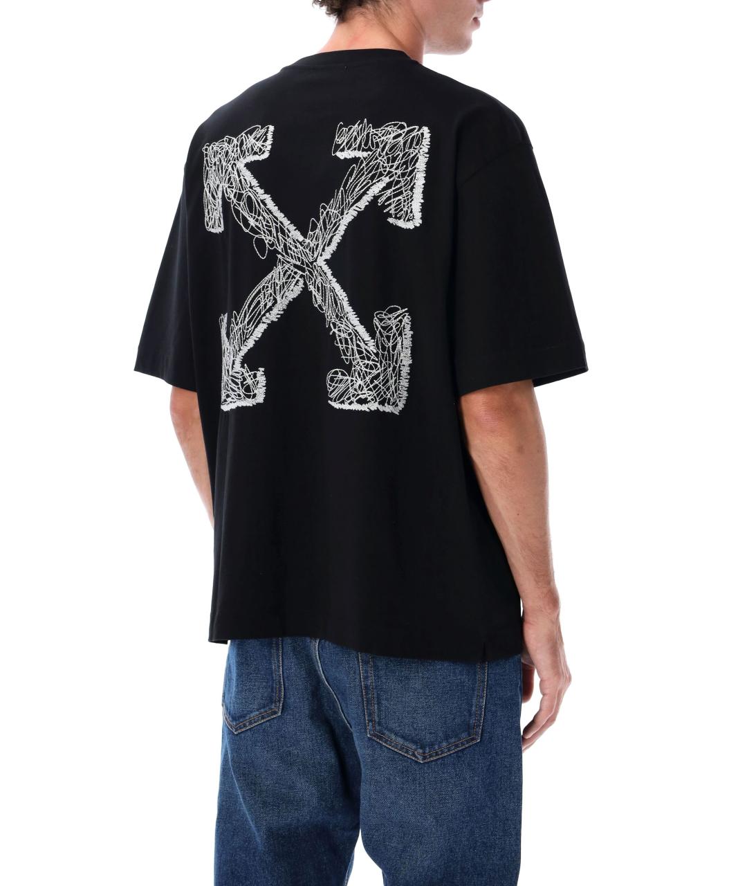 OFF-WHITE Черная хлопковая футболка, фото 3