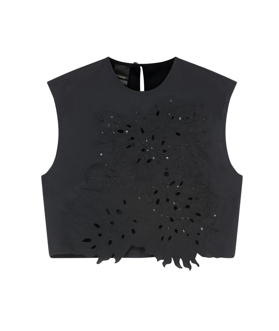 PINKO Черная хлопковая футболка, фото 1