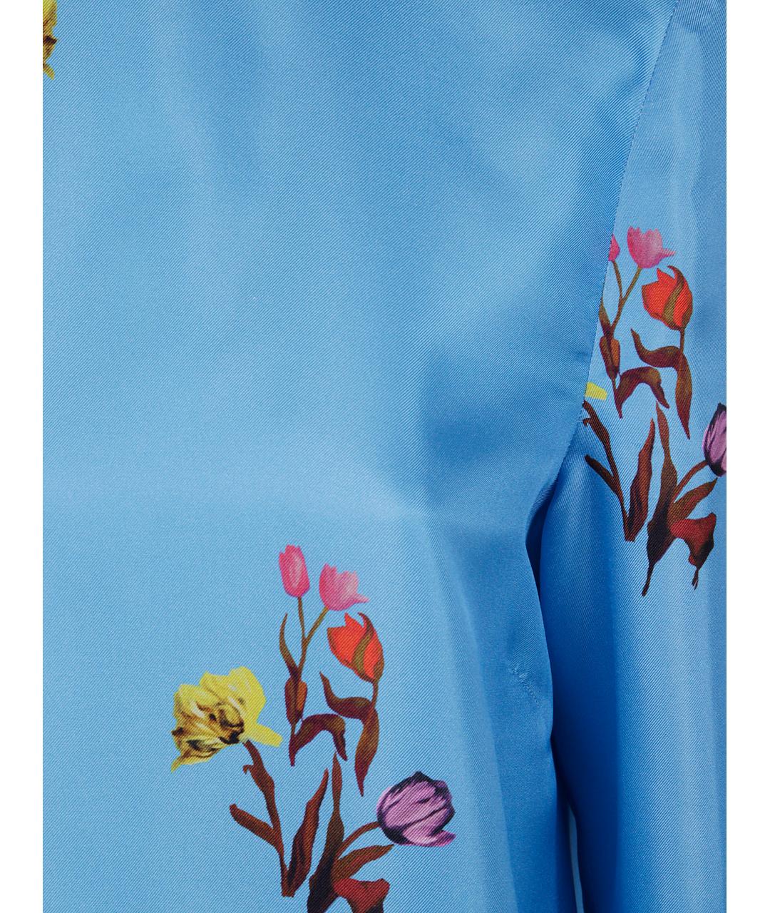 MARNI Синяя шелковая блузы, фото 3