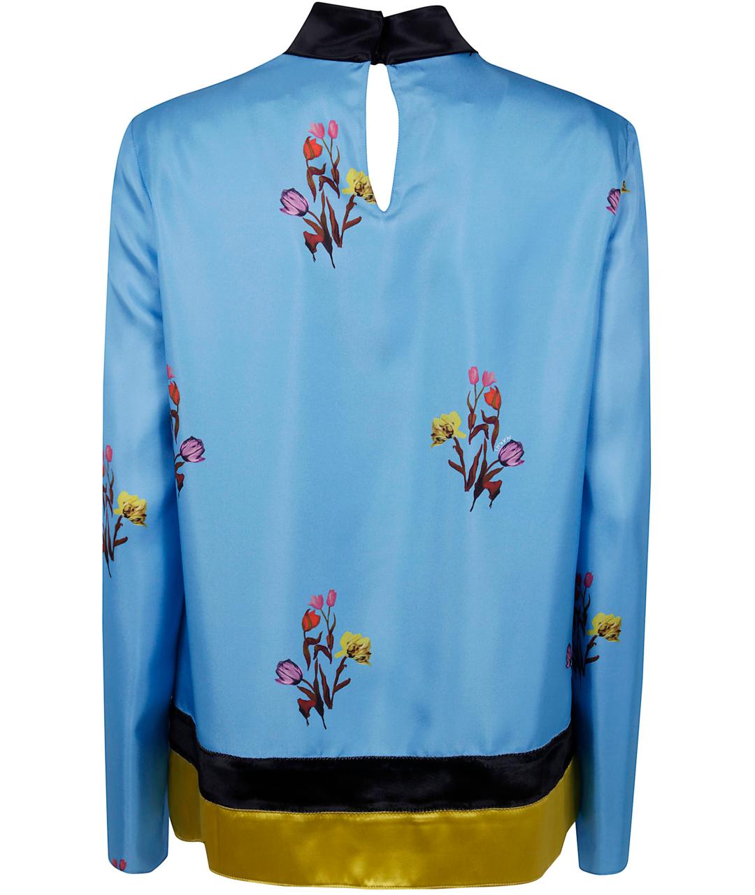 MARNI Синяя шелковая блузы, фото 2