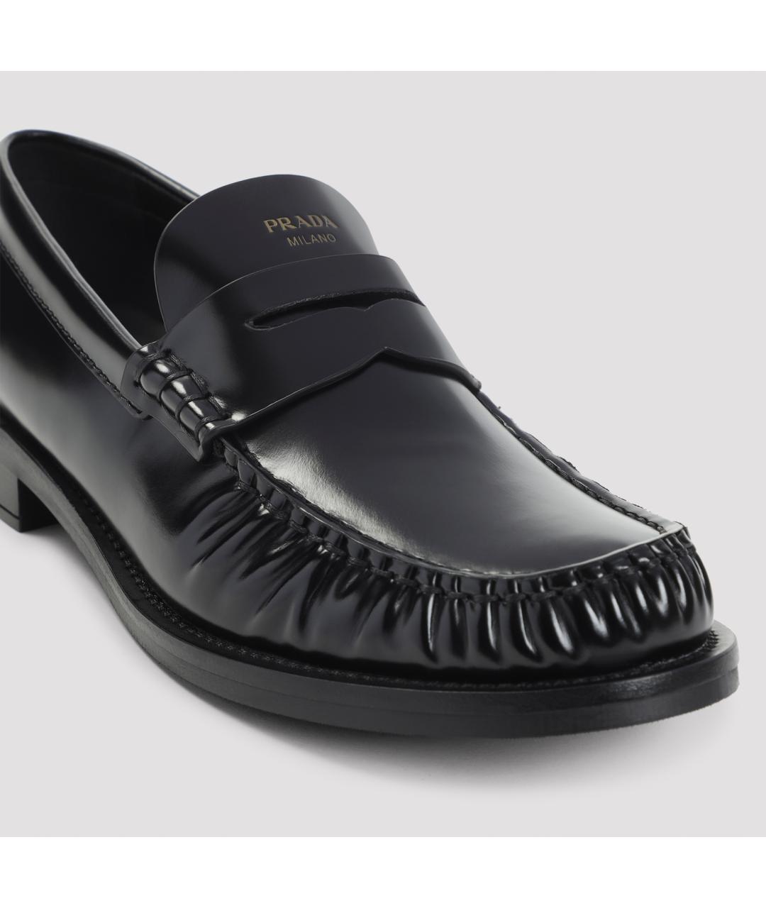 PRADA Черные кожаные лоферы, фото 5