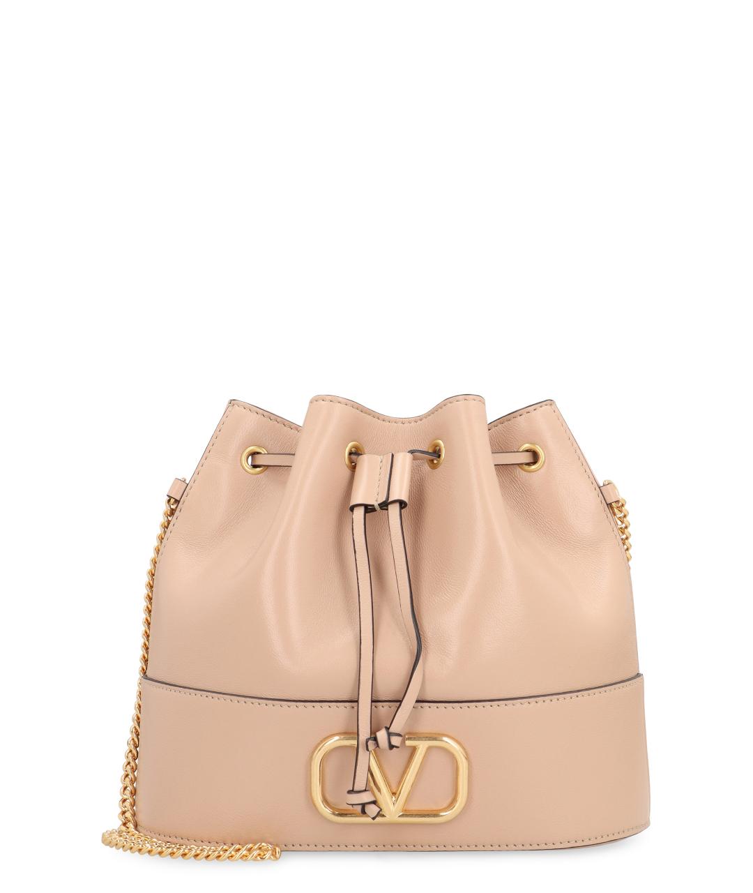 VALENTINO Розовая кожаная сумка с короткими ручками, фото 1