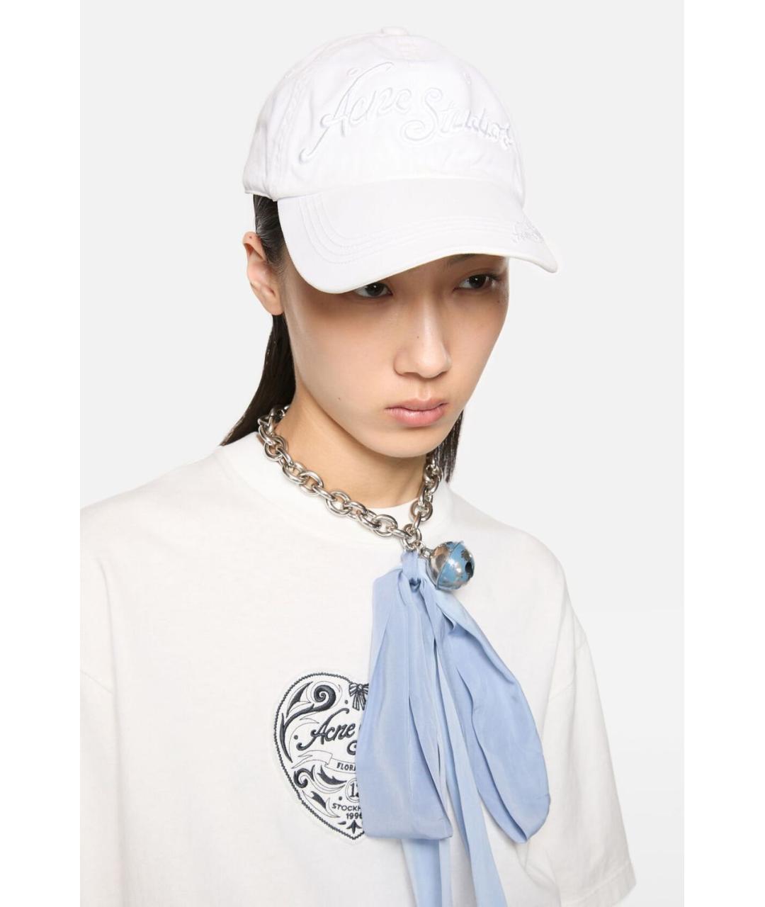 ACNE STUDIOS Белая хлопковая кепка/бейсболка, фото 2