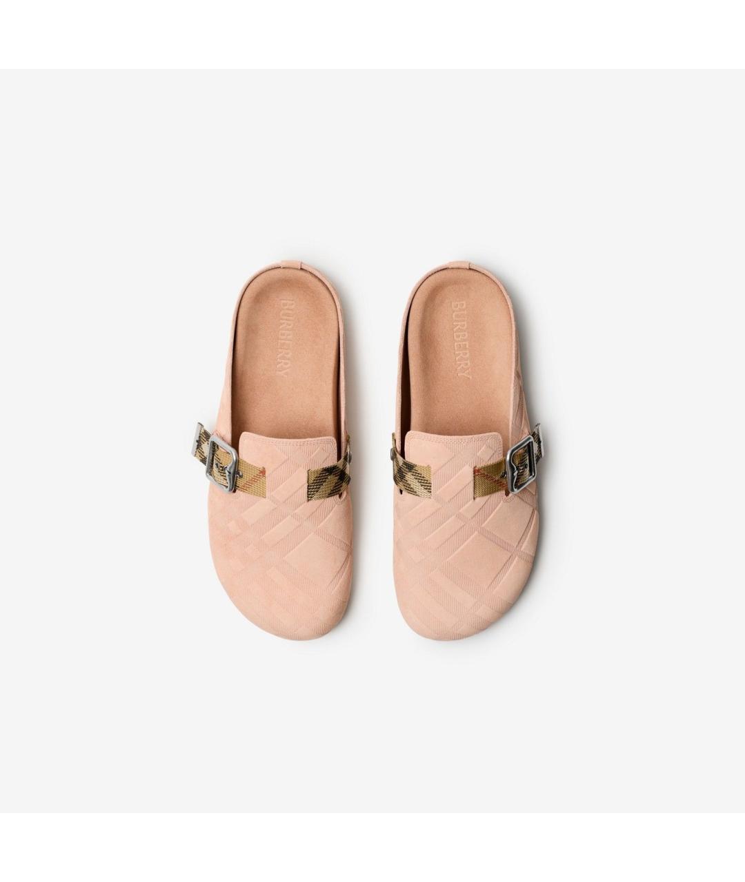 BURBERRY Розовые замшевые мюли, фото 5
