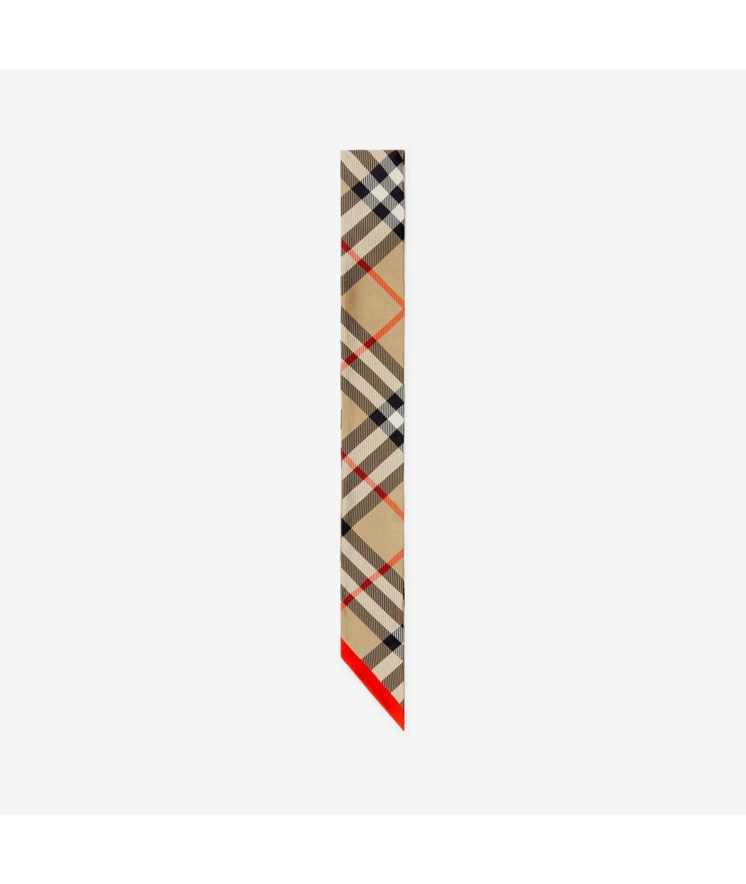 BURBERRY Бежевый шелковый шарф, фото 2