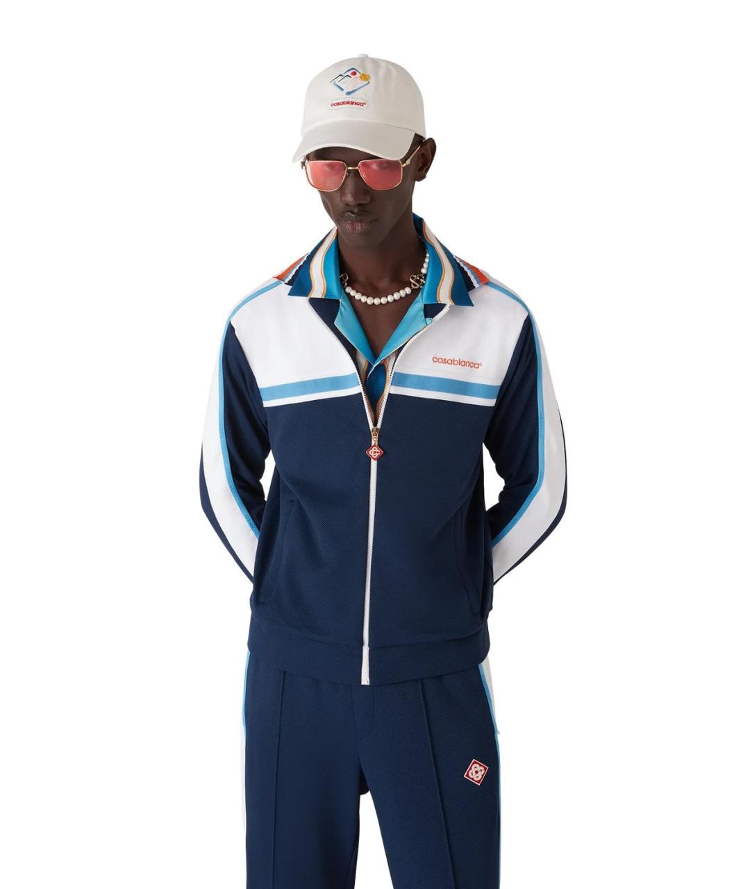 CASABLANCA Синие полиэстеровые повседневные брюки, фото 4