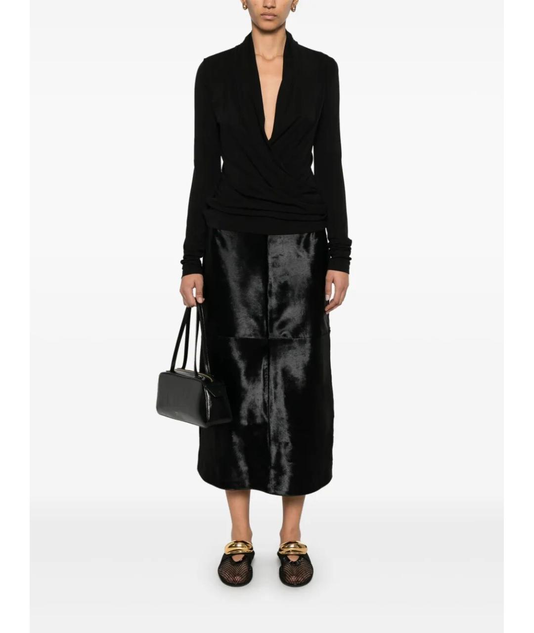 TOTEME Черная вискозная блузы, фото 5