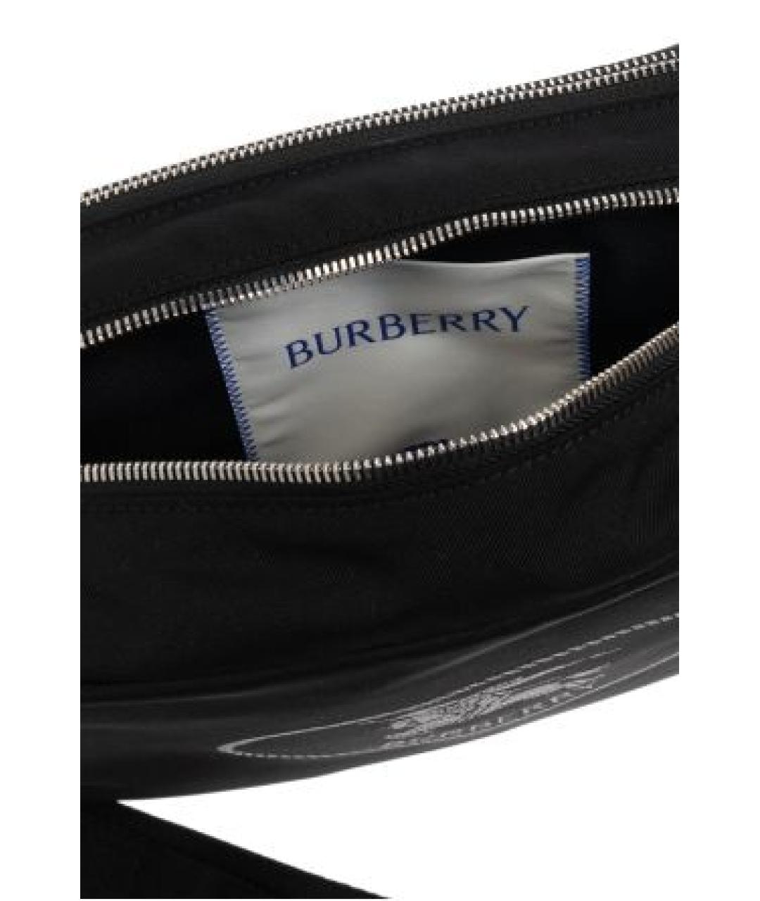BURBERRY Черная синтетическая сумка на плечо, фото 4