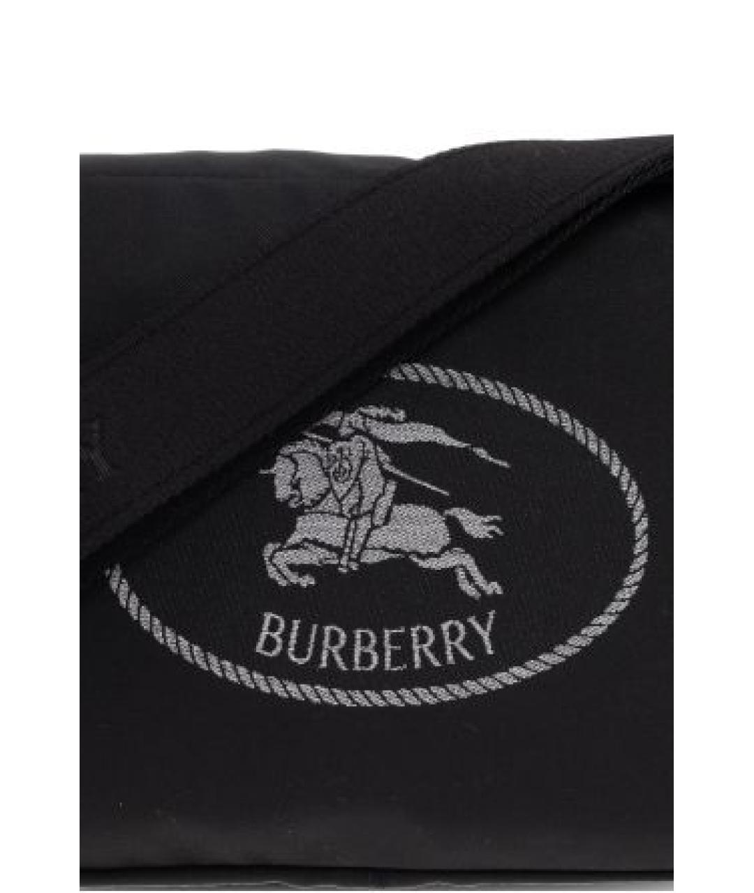 BURBERRY Черная синтетическая сумка на плечо, фото 5