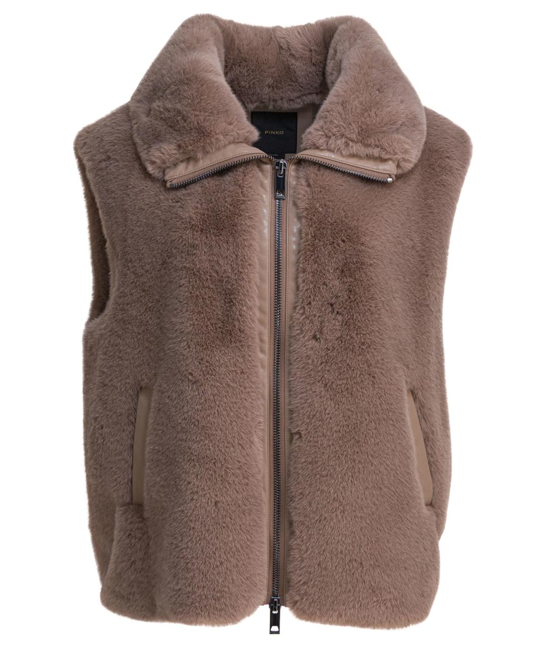 PINKO Коричневый полиэстеровый жилет, фото 1
