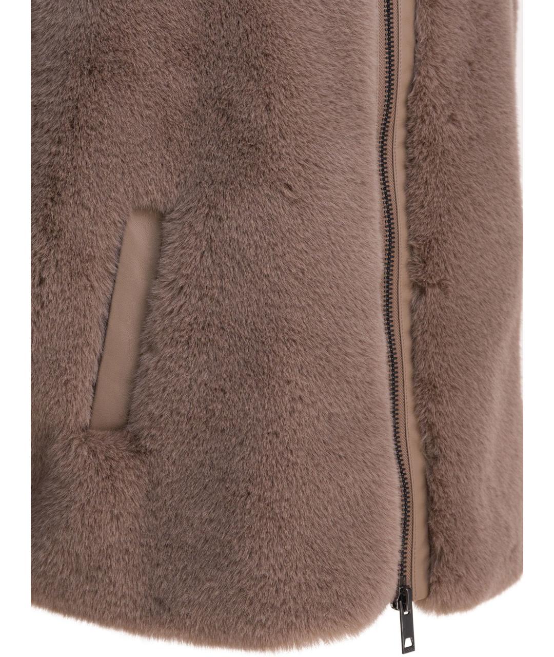 PINKO Коричневый полиэстеровый жилет, фото 4