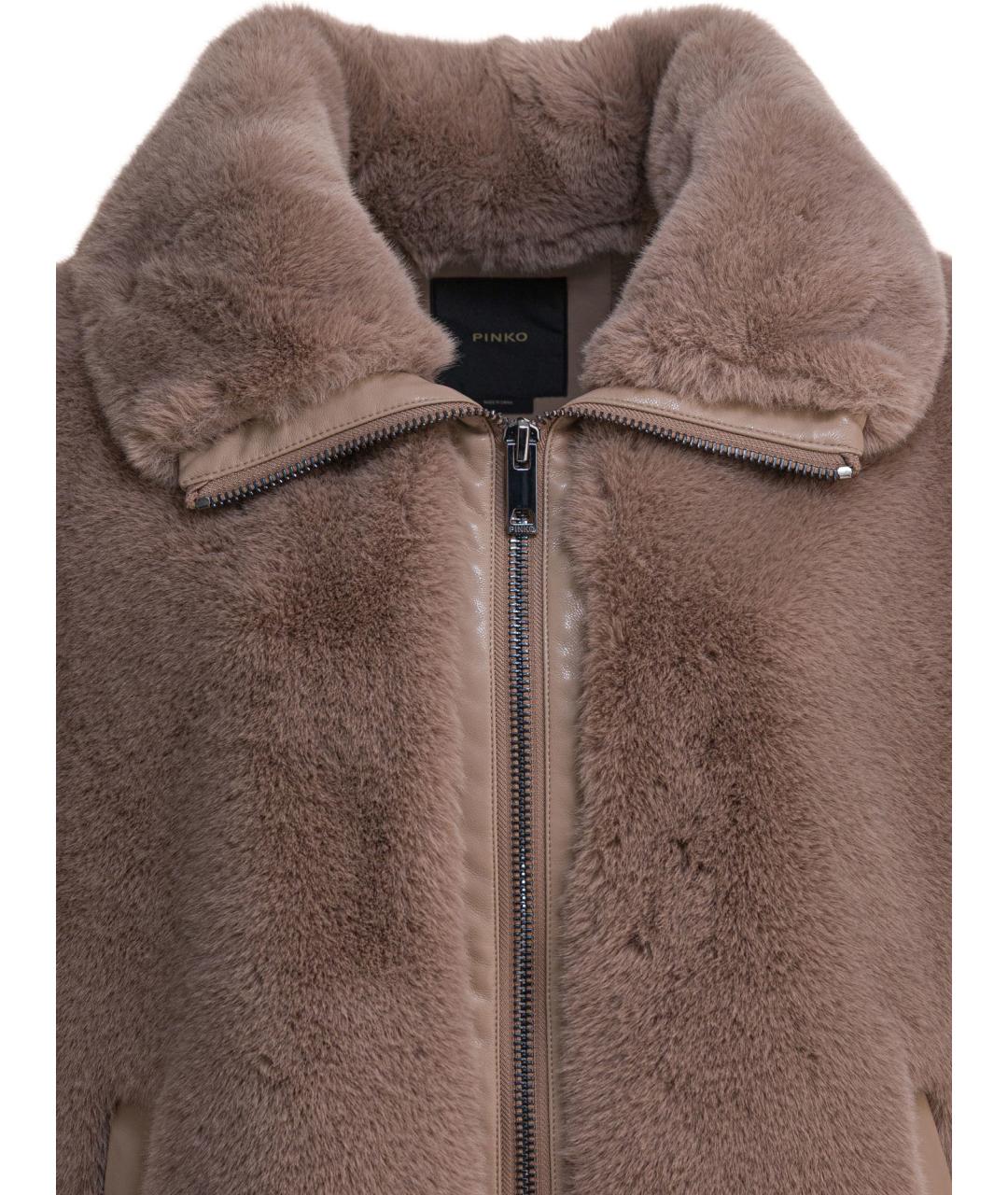 PINKO Коричневый полиэстеровый жилет, фото 3