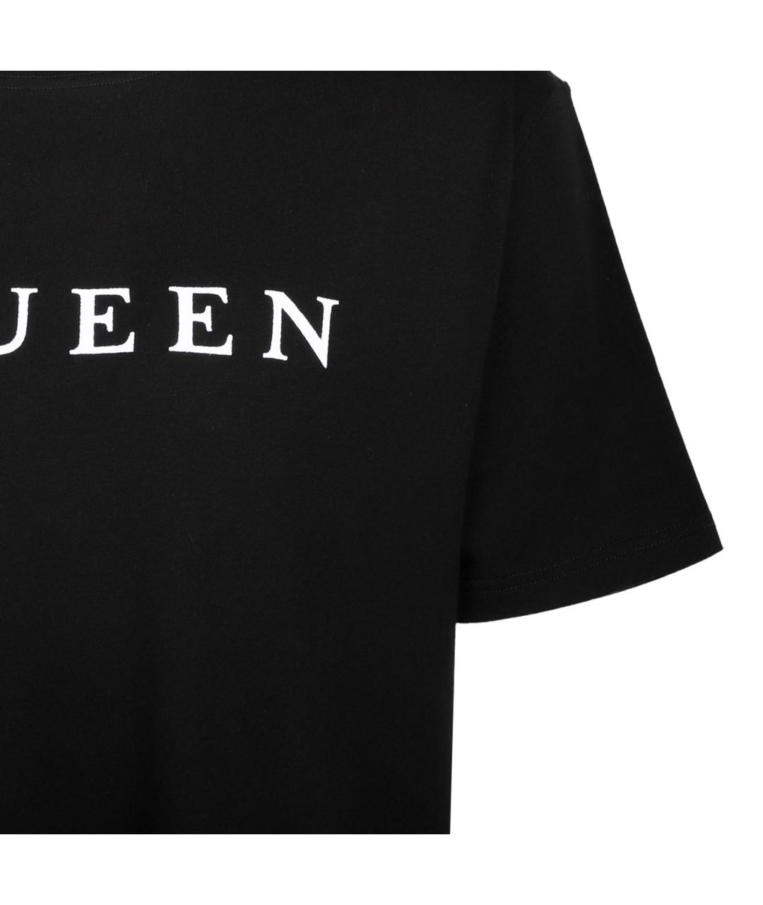 ALEXANDER MCQUEEN Черная хлопковая футболка, фото 4