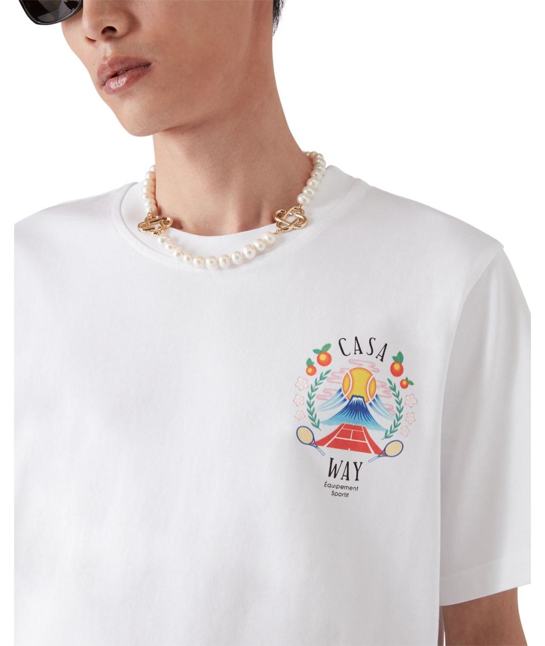 CASABLANCA Белая хлопковая футболка, фото 2