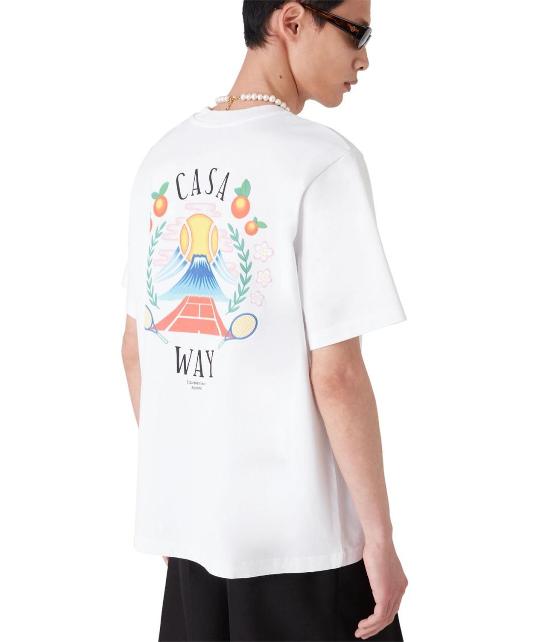 CASABLANCA Белая хлопковая футболка, фото 3