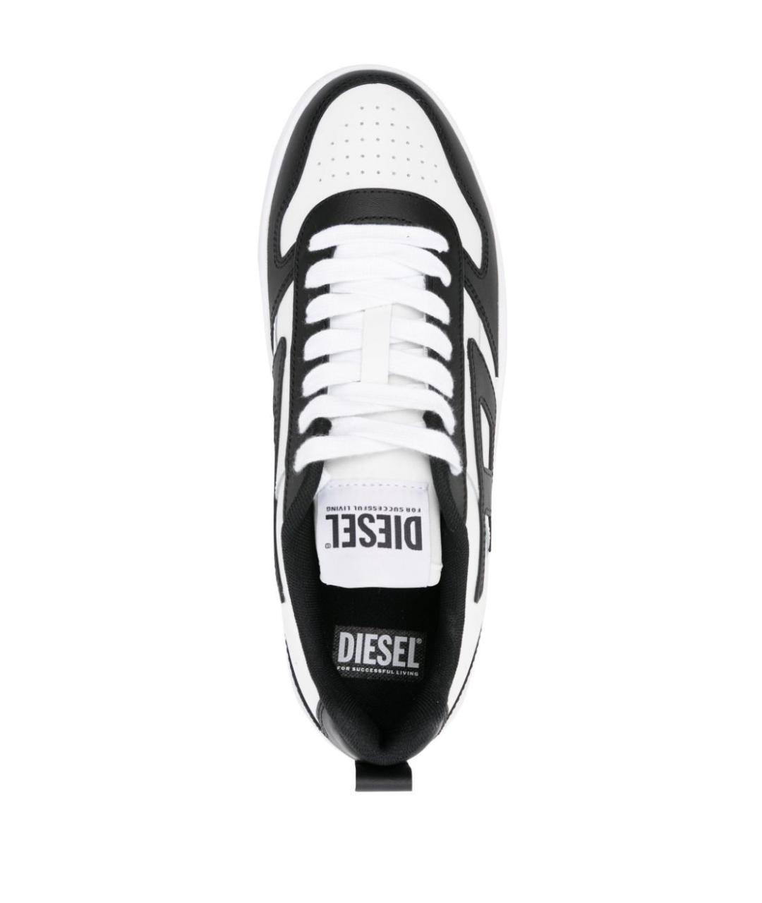 DIESEL Черные кожаные низкие кроссовки / кеды, фото 4