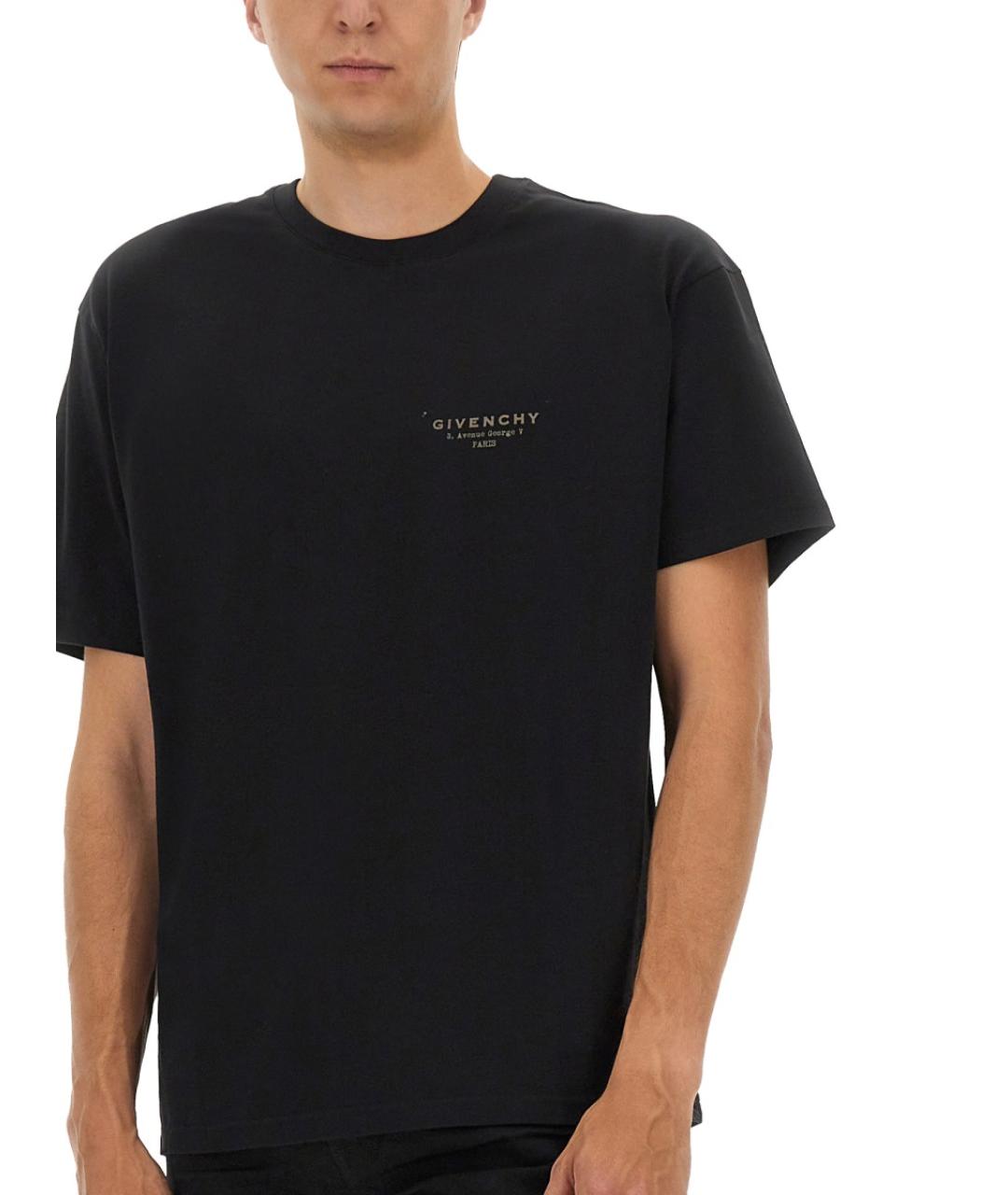 GIVENCHY Черная хлопковая футболка, фото 2