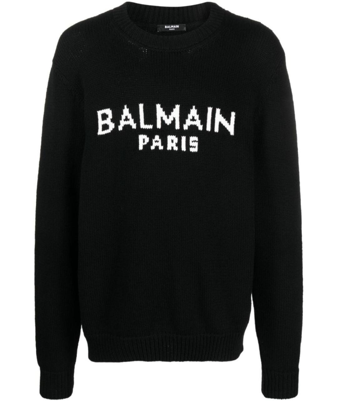 BALMAIN Черный шерстяной джемпер / свитер, фото 1