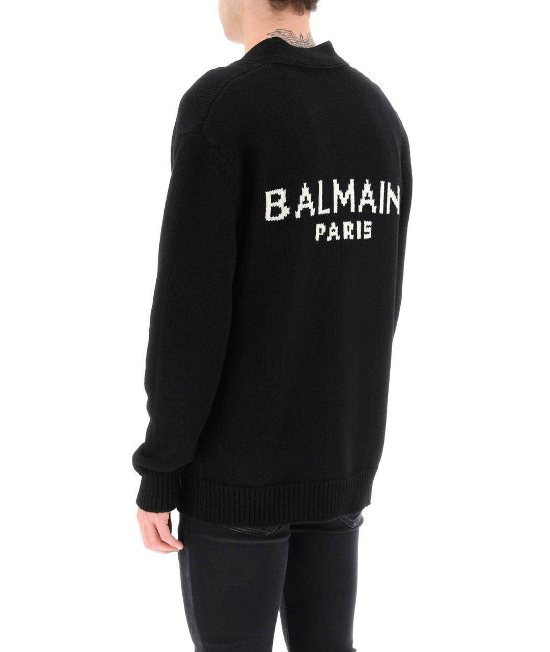 BALMAIN Черный шерстяной джемпер / свитер, фото 3