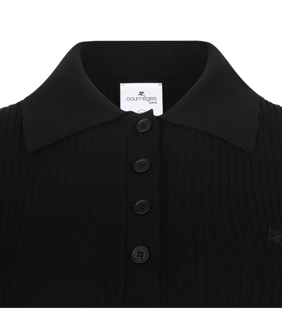 COURREGES Черная вискозная футболка, фото 3