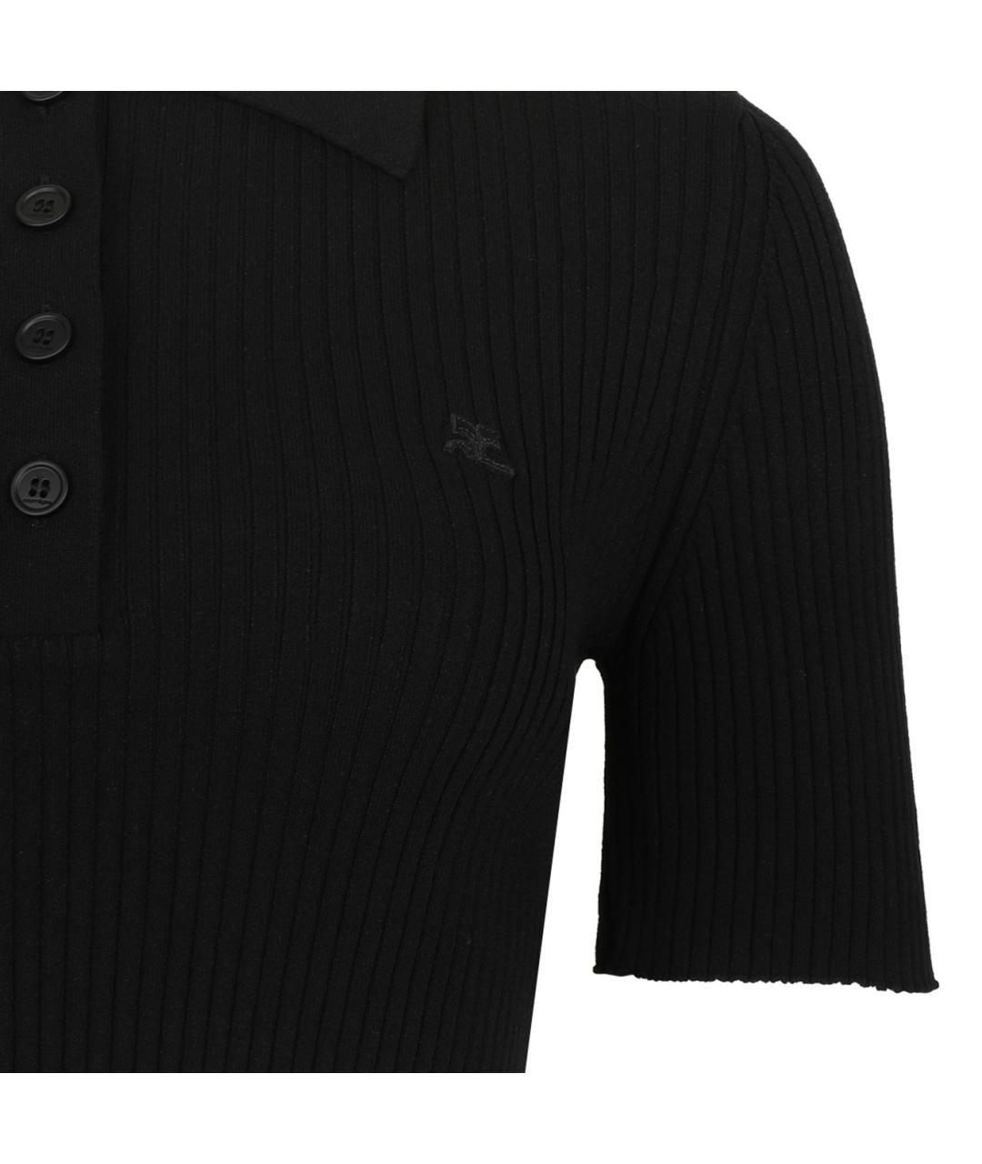 COURREGES Черная вискозная футболка, фото 4