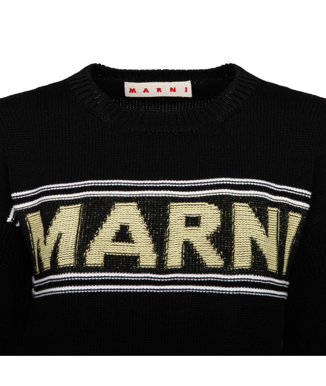 MARNI Черный хлопковый джемпер / свитер, фото 3