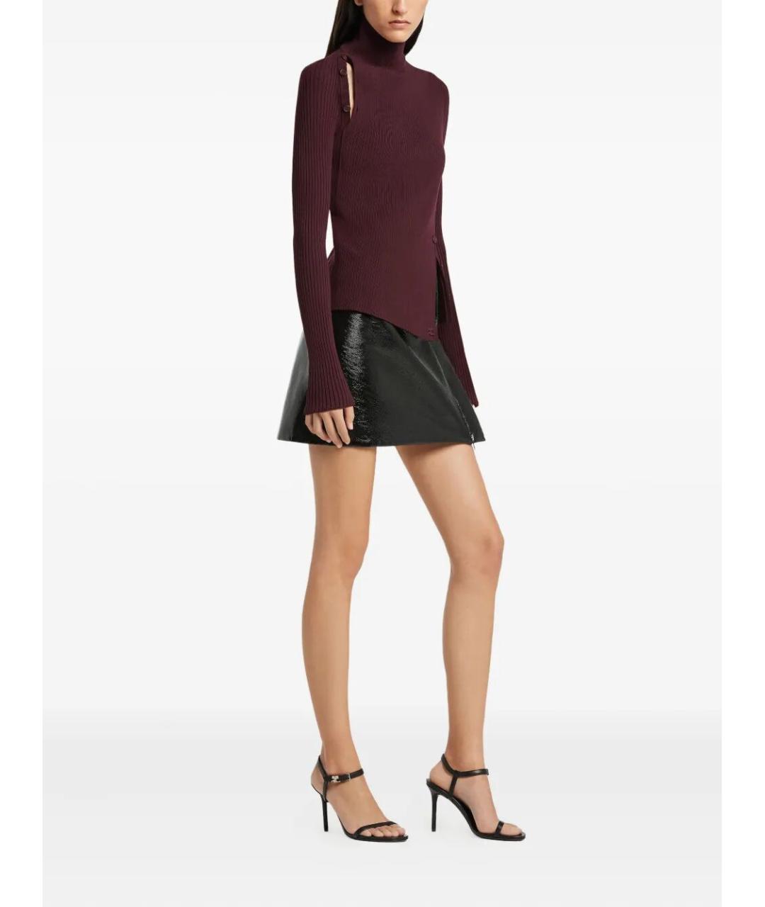 COURREGES Бордовая вискозная водолазка, фото 2