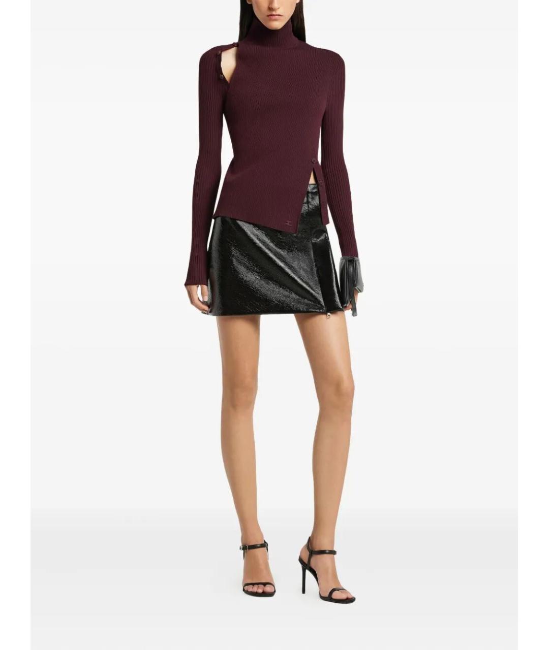 COURREGES Бордовая вискозная водолазка, фото 4