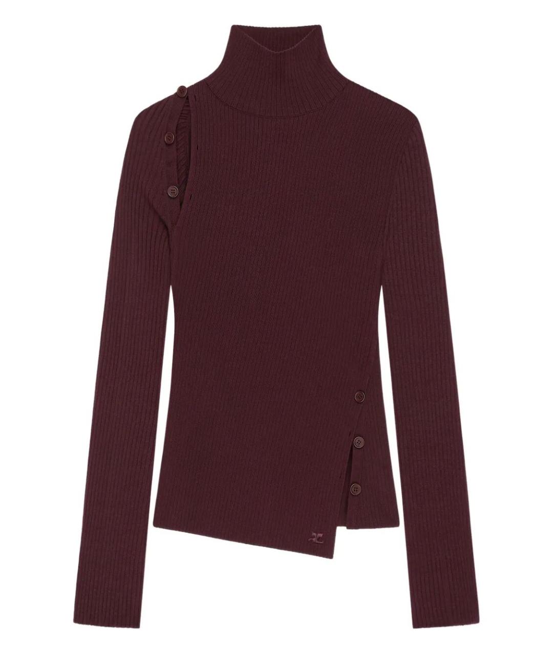 COURREGES Бордовая вискозная водолазка, фото 1