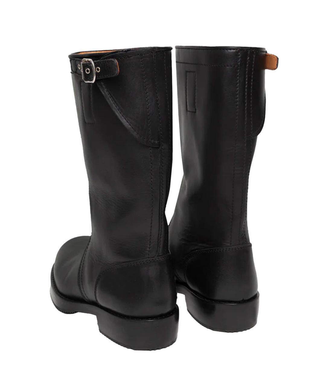 DRIES VAN NOTEN Черные кожаные высокие ботинки, фото 3