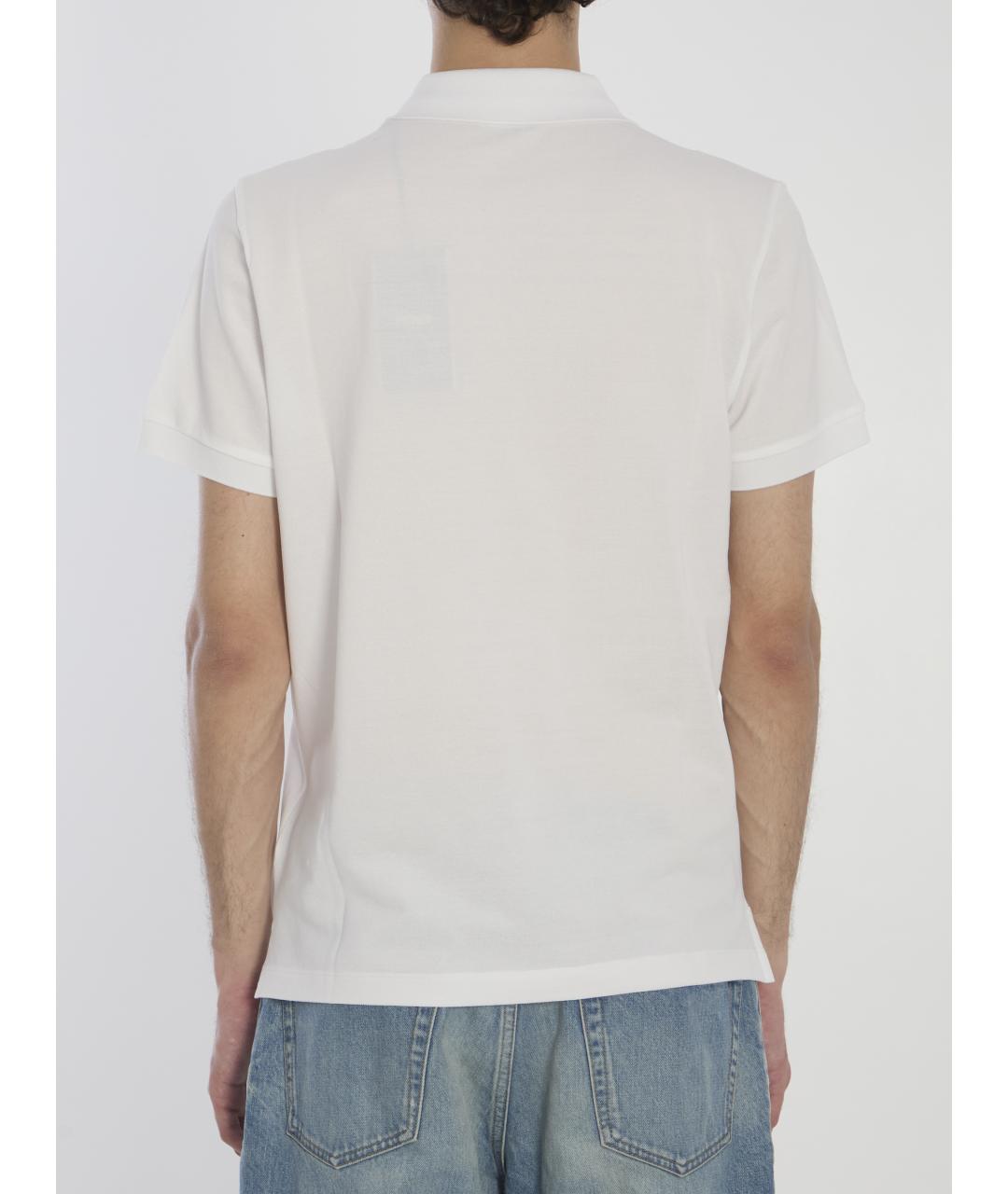 FENDI Белое хлопковое поло с коротким рукавом, фото 5