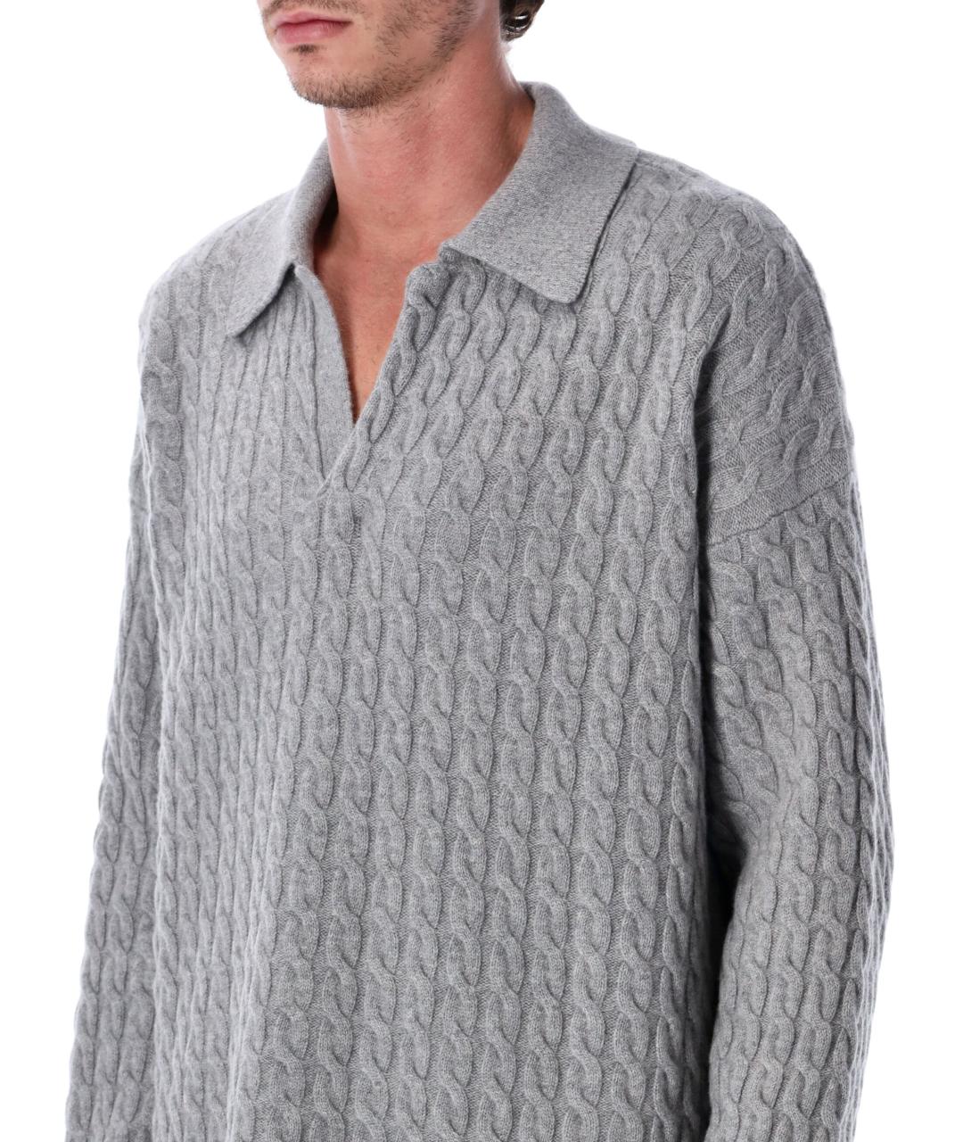 Ami Paris Серый шерстяной джемпер / свитер, фото 4