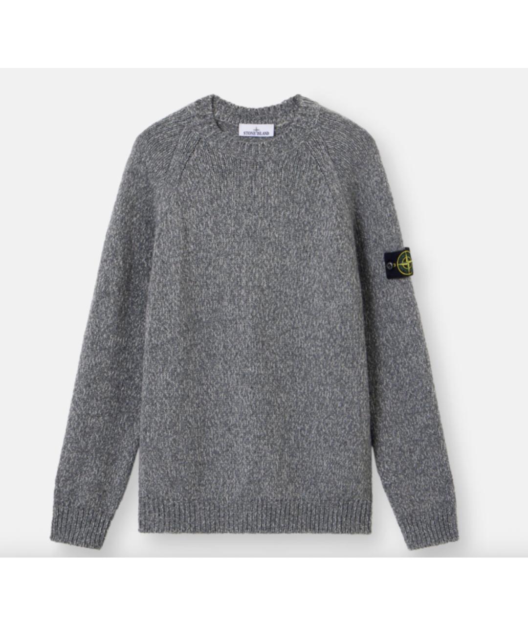 STONE ISLAND Серый шерстяной джемпер / свитер, фото 5