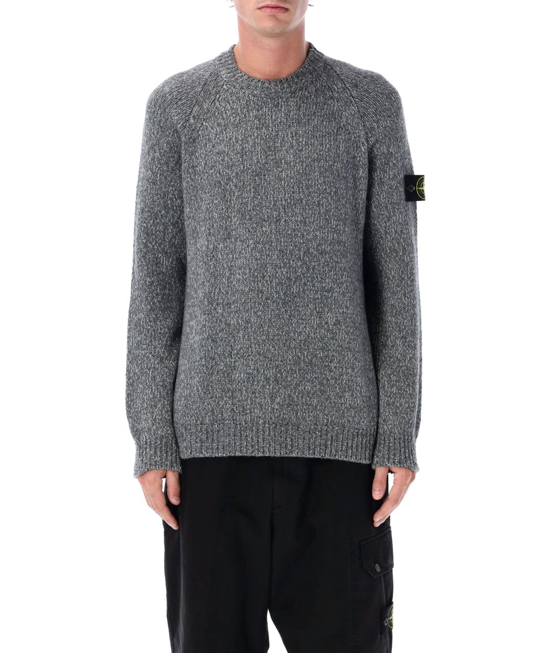 STONE ISLAND Серый шерстяной джемпер / свитер, фото 2