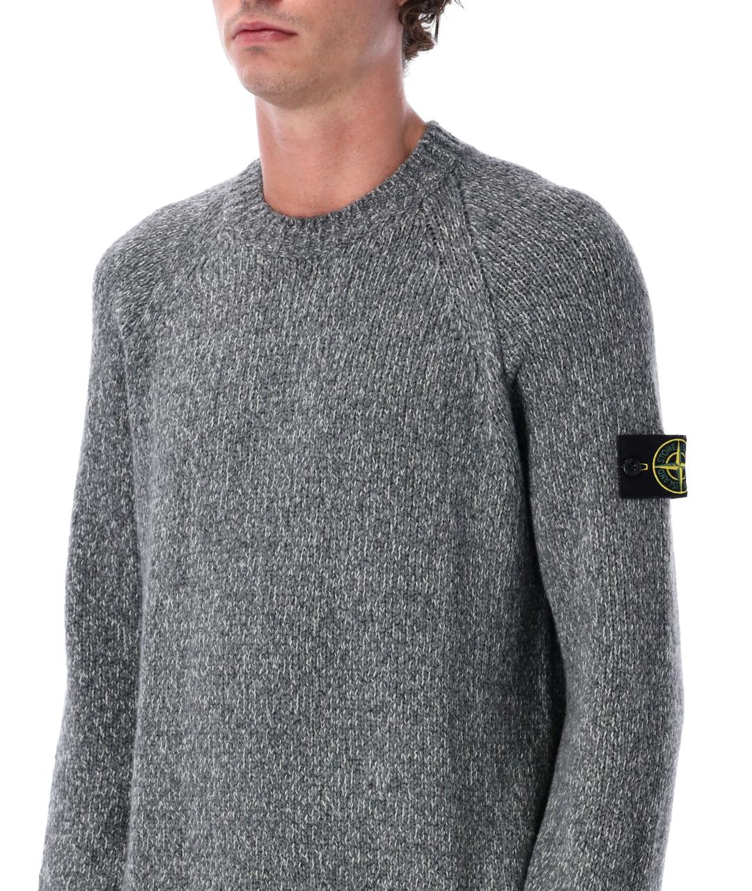 STONE ISLAND Серый шерстяной джемпер / свитер, фото 4