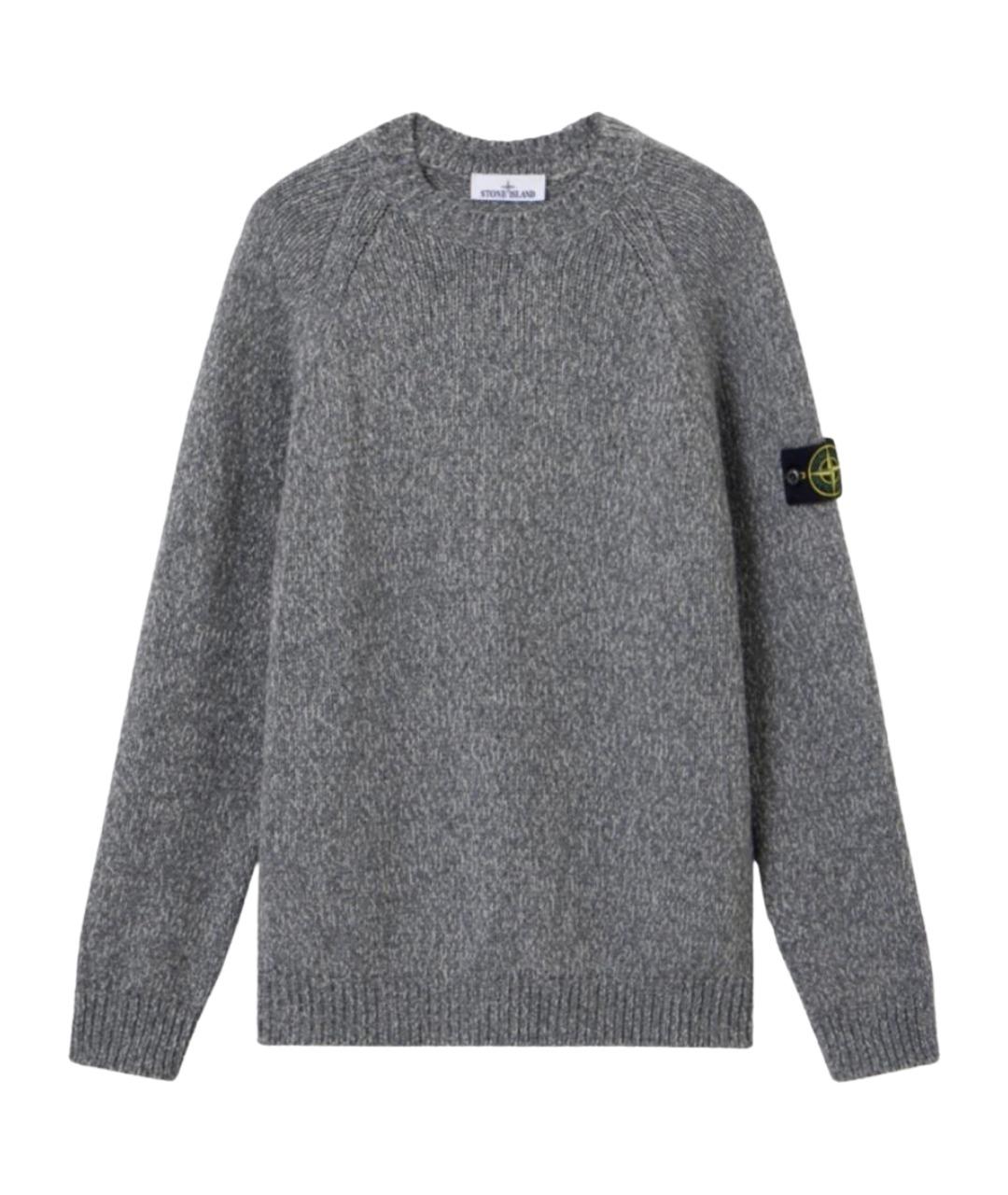 STONE ISLAND Серый шерстяной джемпер / свитер, фото 1
